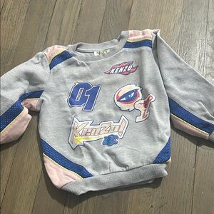 Authentic Kenzo Kids 3t Gray and Blue Graphic Sweatshirt
